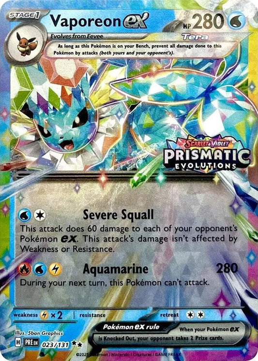 Vaporeon ex - 023/131 (Prismatic Evolutions Stamp) [Miscellaneous Cards & Products] 023/131