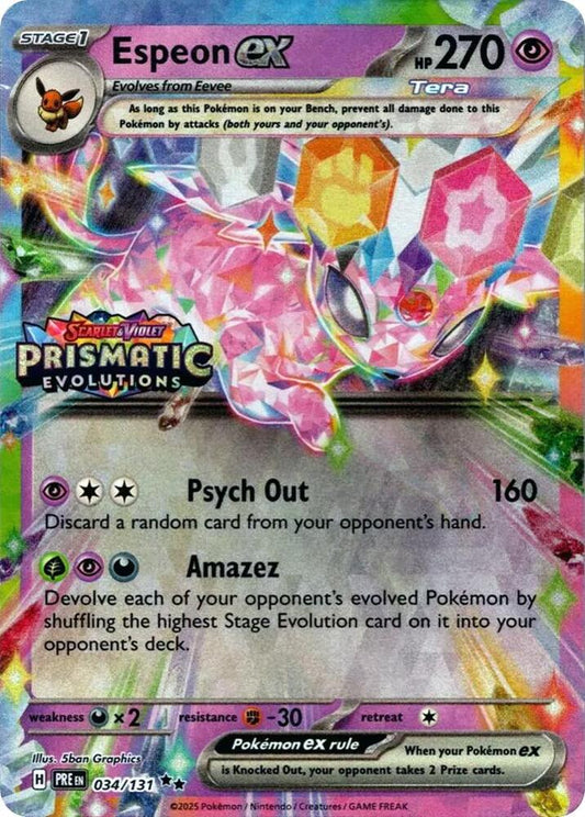 Espeon ex - 034/131 (Prismatic Evolutions Stamp) [Miscellaneous Cards & Products] 034/131