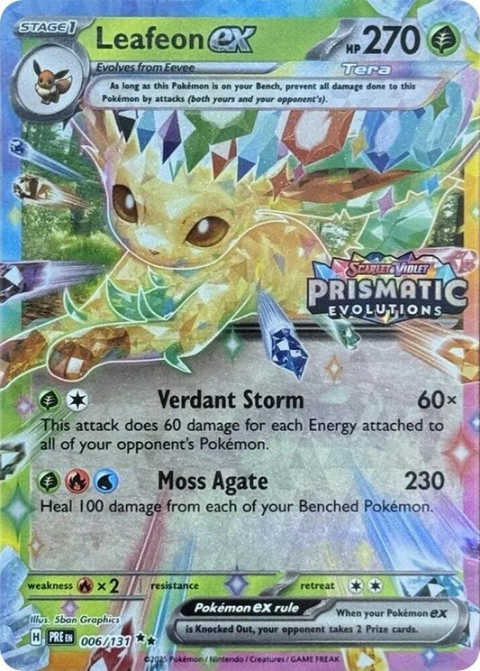 Leafeon ex - 006/131 (Prismatic Evolutions Stamp) [Miscellaneous Cards & Products] 006/131