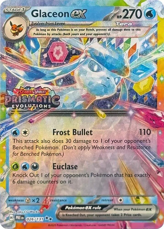 Glaceon ex - 026/131 (Prismatic Evolutions Stamp) [Miscellaneous Cards & Products] 026/131
