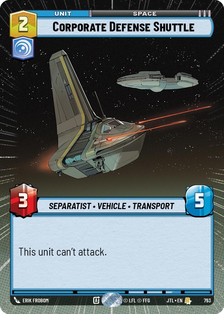 Corporate Defense Shuttle (Hyperspace Foil) [Jump to Lightspeed] 793