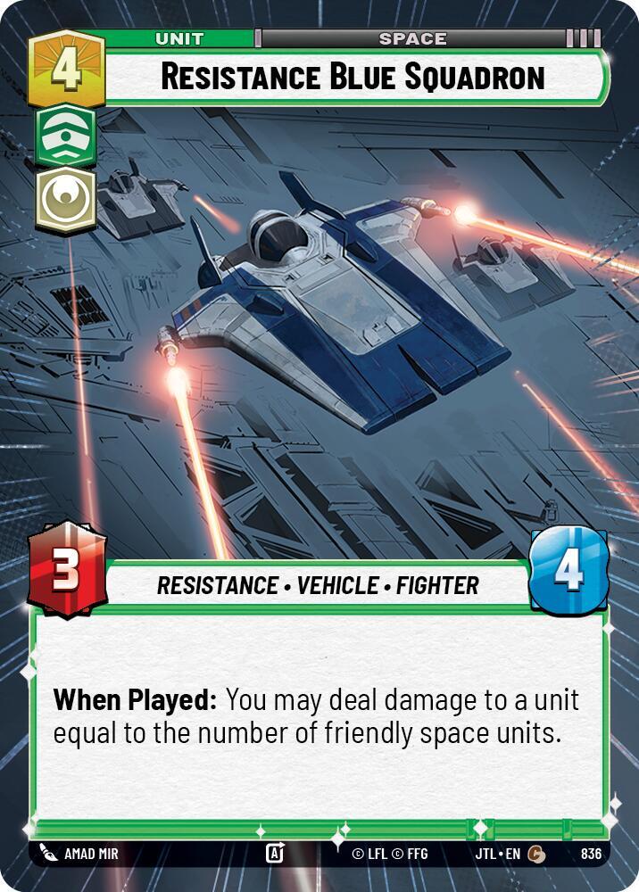 Resistance Blue Squadron (Hyperspace Foil) [Jump to Lightspeed] 836