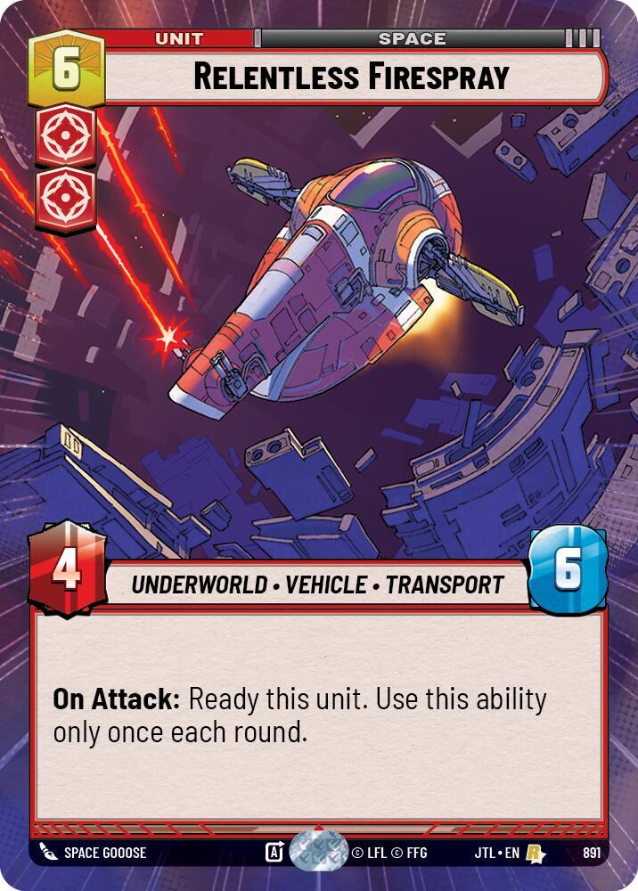 Relentless Firespray (Hyperspace Foil) [Jump to Lightspeed] 891