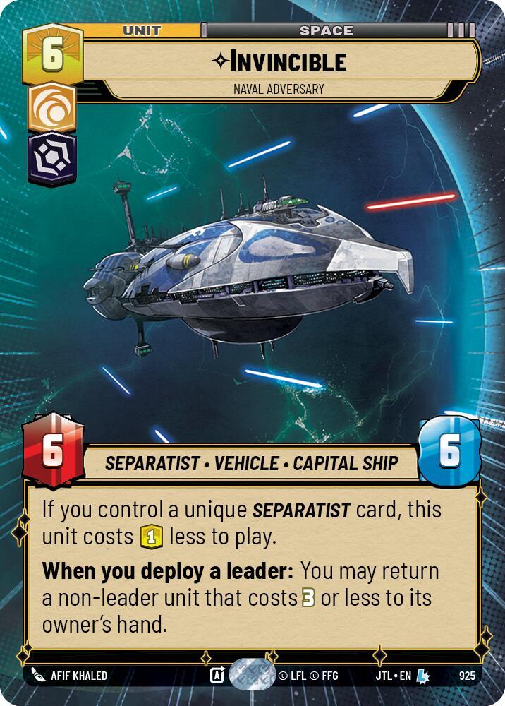 Invincible - Naval Adversary (Hyperspace Foil) [Jump to Lightspeed] 925