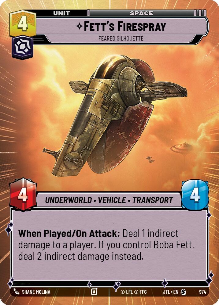 Fett's Firespray - Feared Silhouette (Hyperspace Foil) [Jump to Lightspeed] 974