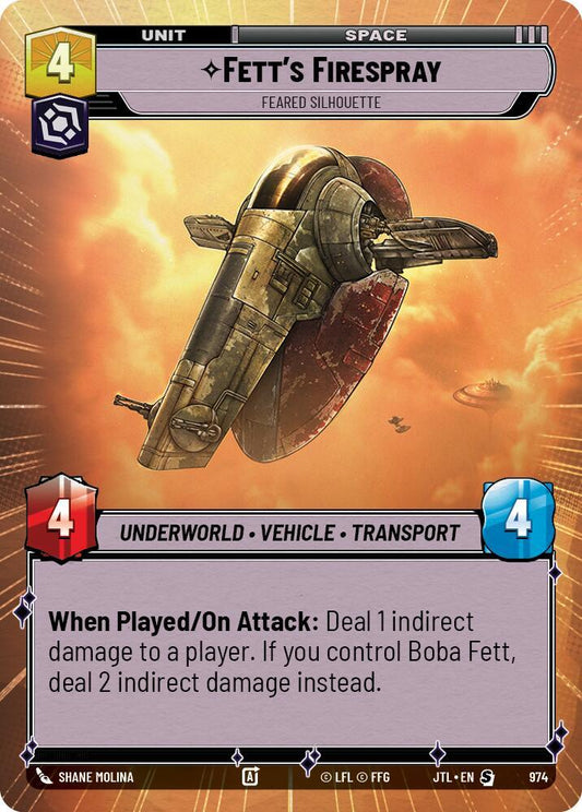 Fett's Firespray - Feared Silhouette (Hyperspace Foil) [Jump to Lightspeed] 974