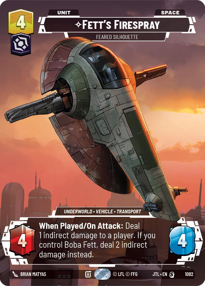 Fett's Firespray - Feared Silhouette (Prestige Foil) [Jump to Lightspeed] 1082