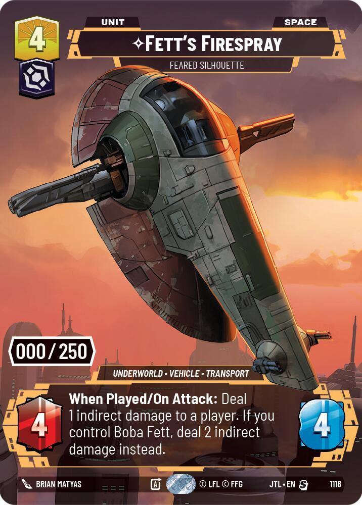 Fett's Firespray - Feared Silhouette (Serialized) [Jump to Lightspeed] 1118
