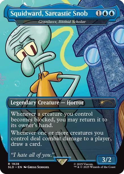 Squidward, Sarcastic Snob - Grazilaxx, Illithid Scholar [Secret Lair Drop Series] 1928