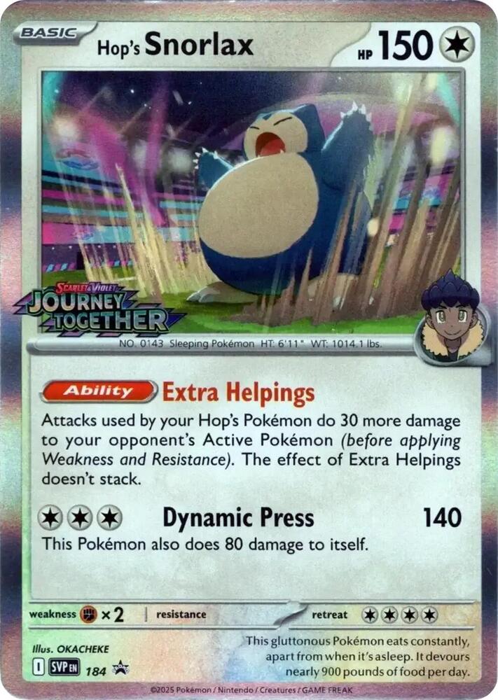 Hop's Snorlax - 184 (Prerelease) [SV: Scarlet & Violet Promo Cards] 184