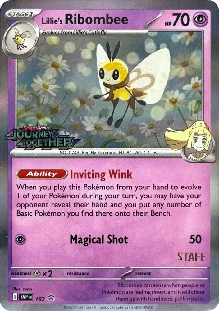Lillie's Ribombee - 183 (Prerelease) [Staff] [SV: Scarlet & Violet Promo Cards] 183