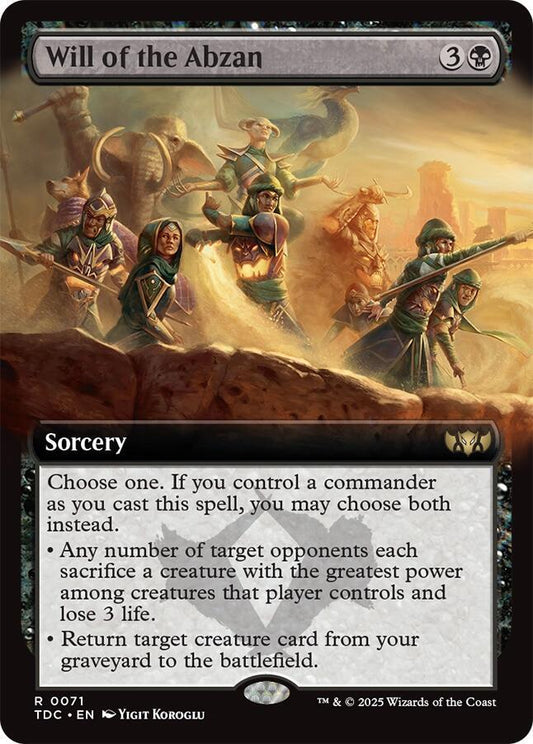 Will of the Abzan (Extended Art) [Commander: Tarkir: Dragonstorm] 71