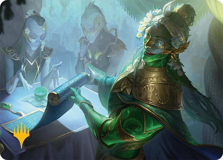 Sibsig Appraiser Art Card (8/54) (Gold-Stamped Planeswalker Symbol) [Art Series: Tarkir: Dragonstorm] 8