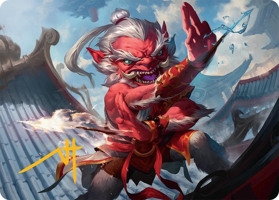 Devoted Duelist Art Card (15/54) (Gold-Stamped Signature) [Art Series: Tarkir: Dragonstorm] 15