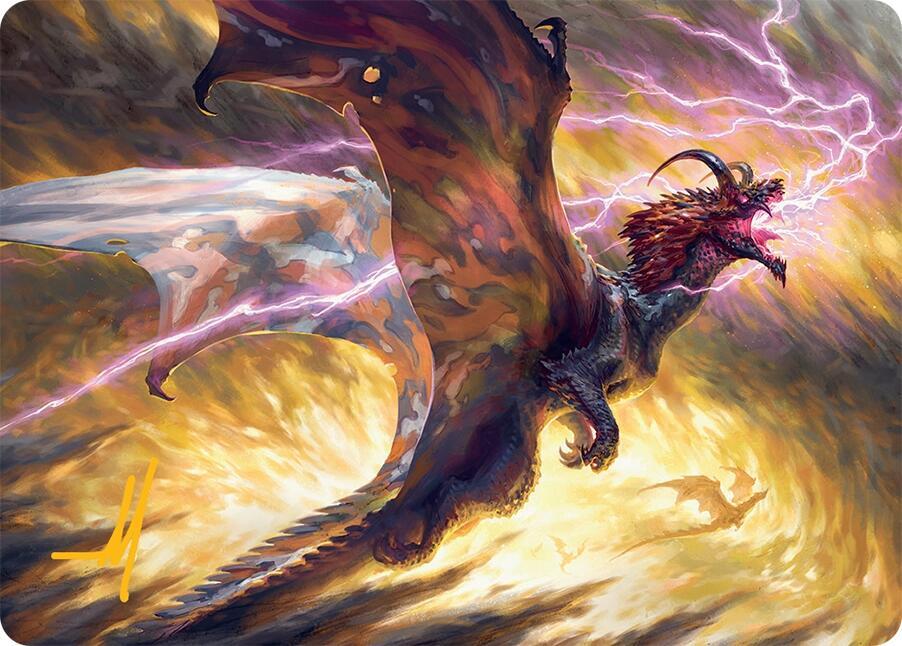 Stormscale Scion Art Card (17/54) (Gold-Stamped Signature) [Art Series: Tarkir: Dragonstorm] 17