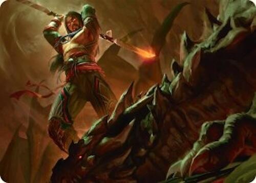 Sarkhan's Resolve Art Card (18/54) [Art Series: Tarkir: Dragonstorm] 18
