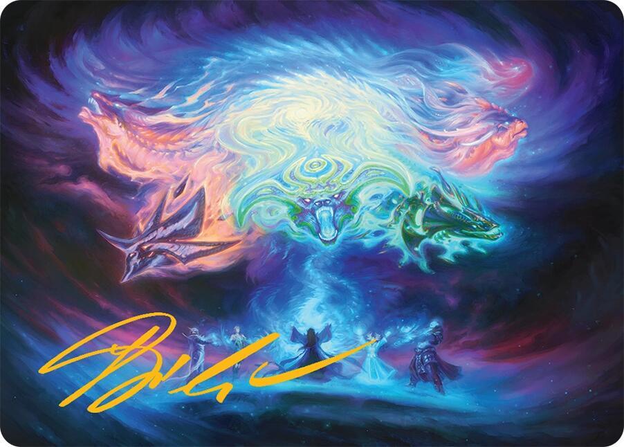Call the Spirit Dragons Art Card (21/54) (Gold-Stamped Signature) [Art Series: Tarkir: Dragonstorm] 21