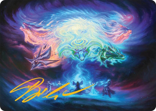 Call the Spirit Dragons Art Card (21/54) (Gold-Stamped Signature) [Art Series: Tarkir: Dragonstorm] 21