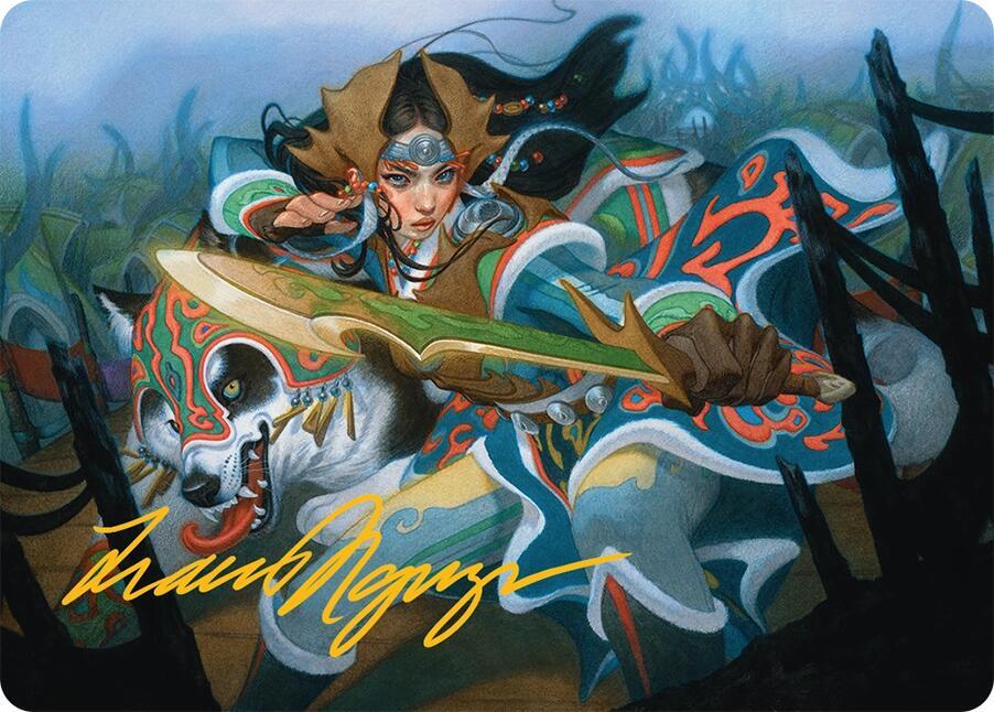 Eshki Dragonclaw Art Card (23/54) (Gold-Stamped Signature) [Art Series: Tarkir: Dragonstorm] 23