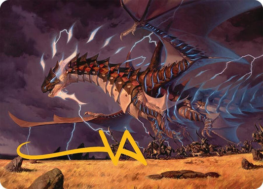 Neriv, Heart of the Storm Art Card (25/54) (Gold-Stamped Signature) [Art Series: Tarkir: Dragonstorm] 25