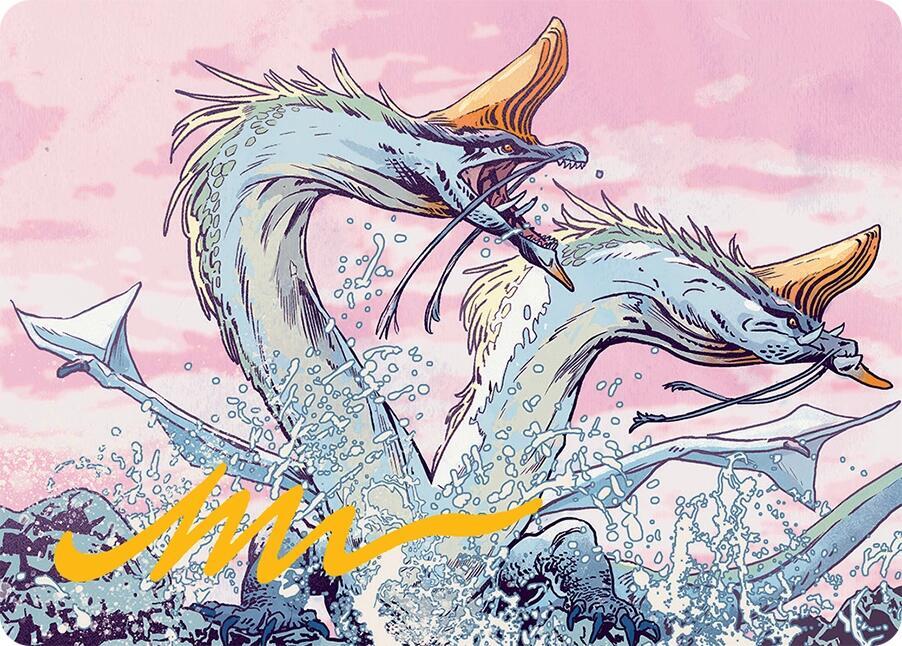 Twinmaw Stormbrood Art Card (39/54) (Gold-Stamped Signature) [Art Series: Tarkir: Dragonstorm] 39