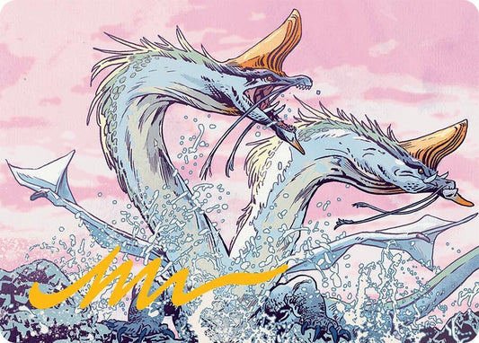 Twinmaw Stormbrood Art Card (39/54) (Gold-Stamped Signature) [Art Series: Tarkir: Dragonstorm] 39