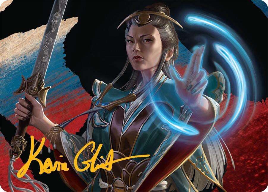 Narset, Jeskai Waymaster Art Card (44/54) (Gold-Stamped Signature) [Art Series: Tarkir: Dragonstorm] 44