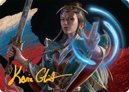 Narset, Jeskai Waymaster Art Card (44/54) (Gold-Stamped Signature) [Art Series: Tarkir: Dragonstorm] 44