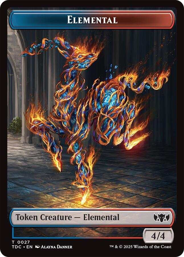 Elemental (0027) // Monk Double-Sided Token [Commander: Tarkir: Dragonstorm] 27 // 3