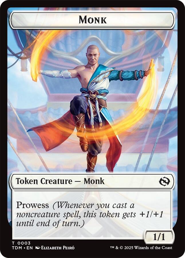 Monk // Treasure Double-Sided Token [Tarkir: Dragonstorm] 3 // 16