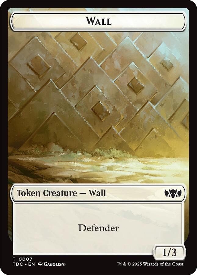 Wall // Spider Double-Sided Token [Commander: Tarkir: Dragonstorm] 7 // 25