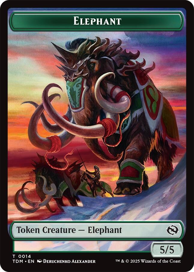 Elephant // Treasure  Double-Sided Token [Tarkir: Dragonstorm] 14 // 16