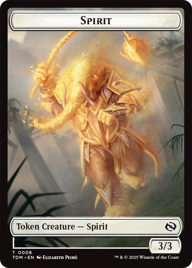 Spirit (0008) // Spirit (0009) Double-Sided Token [Tarkir: Dragonstorm] 8 // 9