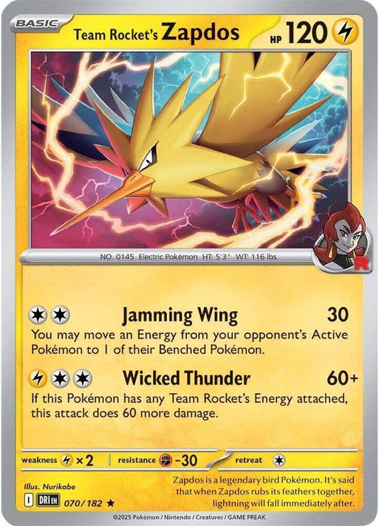 Team Rocket's Zapdos [SV10: Destined Rivals] 070/182