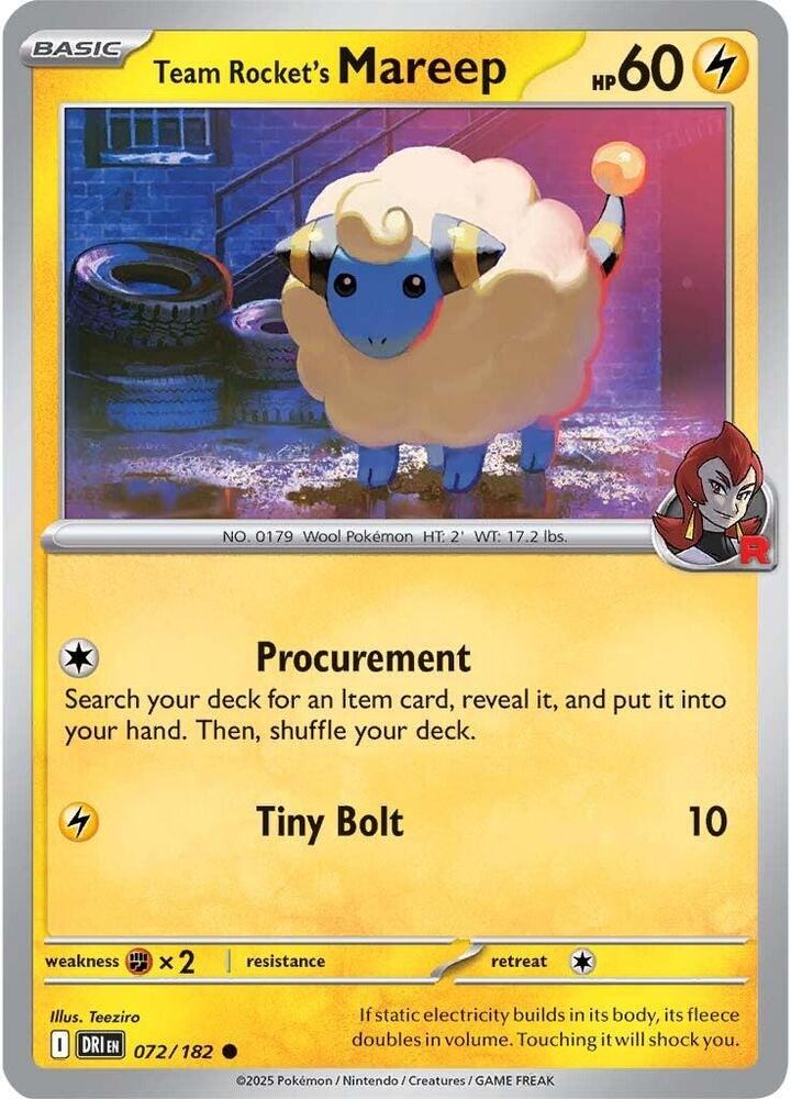 Team Rocket's Mareep [SV10: Destined Rivals] 072/182