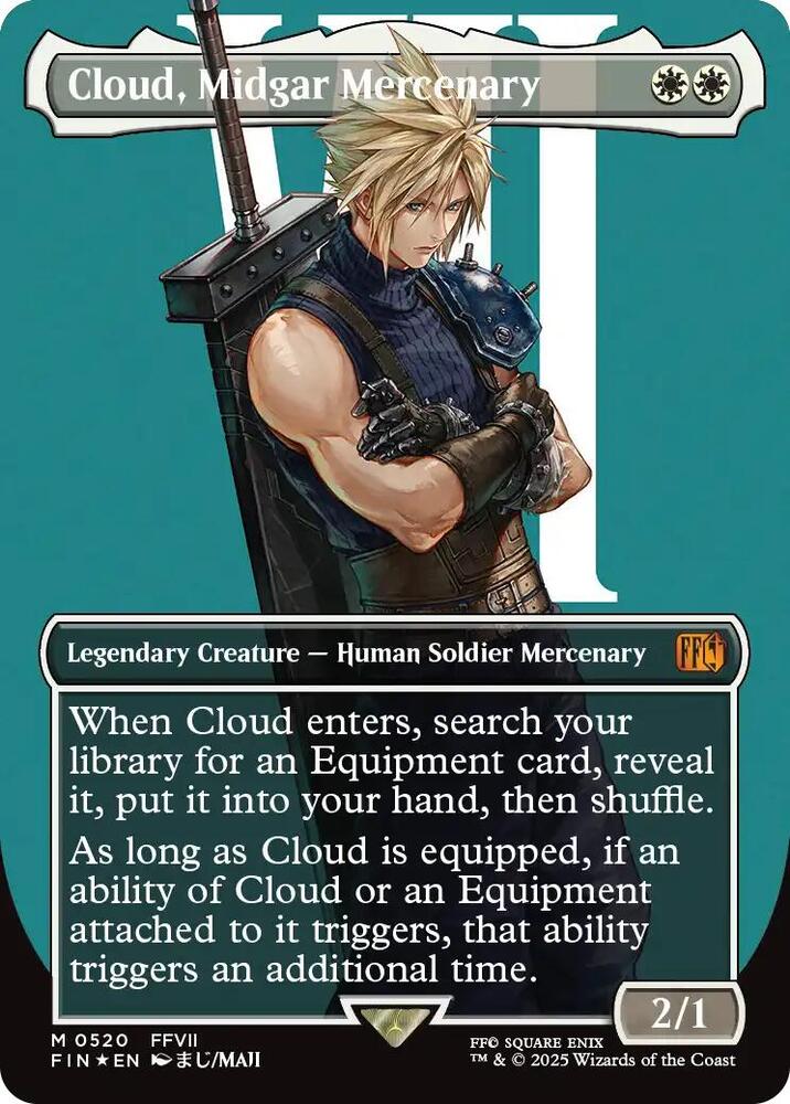 Cloud, Midgar Mercenary (Borderless) (Surge Foil) [FINAL FANTASY] 520