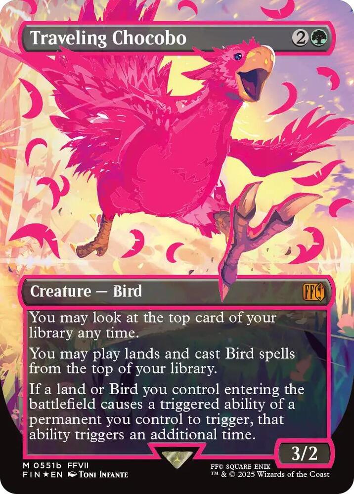 Traveling Chocobo (Borderless) (Neon Ink Pink) [FINAL FANTASY] 551b