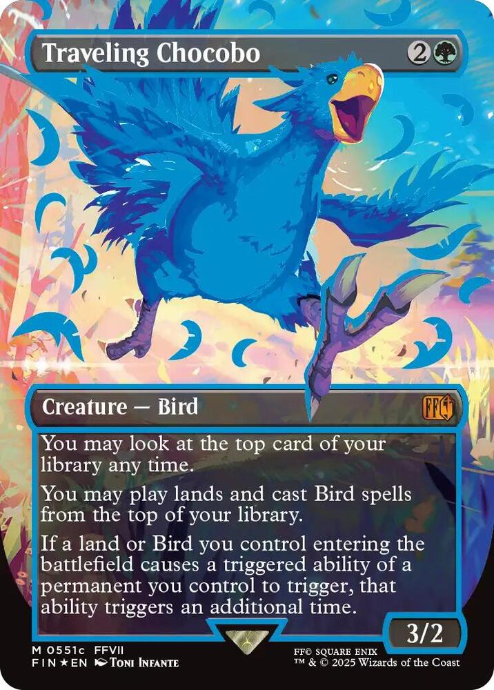 Traveling Chocobo (Borderless) (Neon Ink Blue) [FINAL FANTASY] 551c