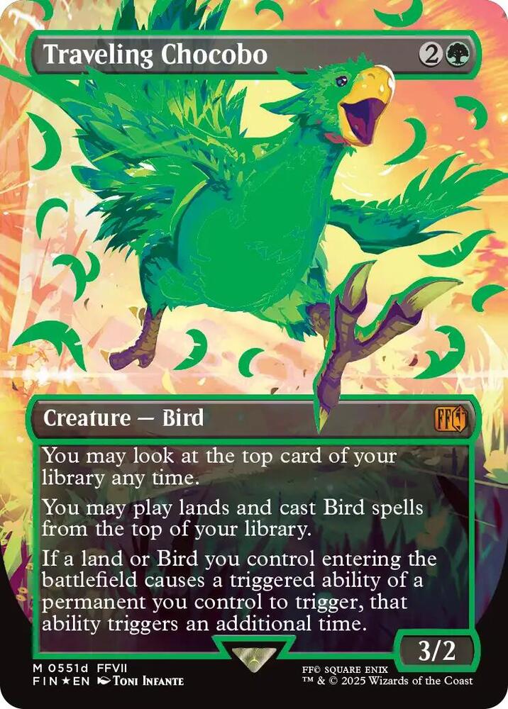 Traveling Chocobo (Borderless) (Neon Ink Green) [FINAL FANTASY] 551d