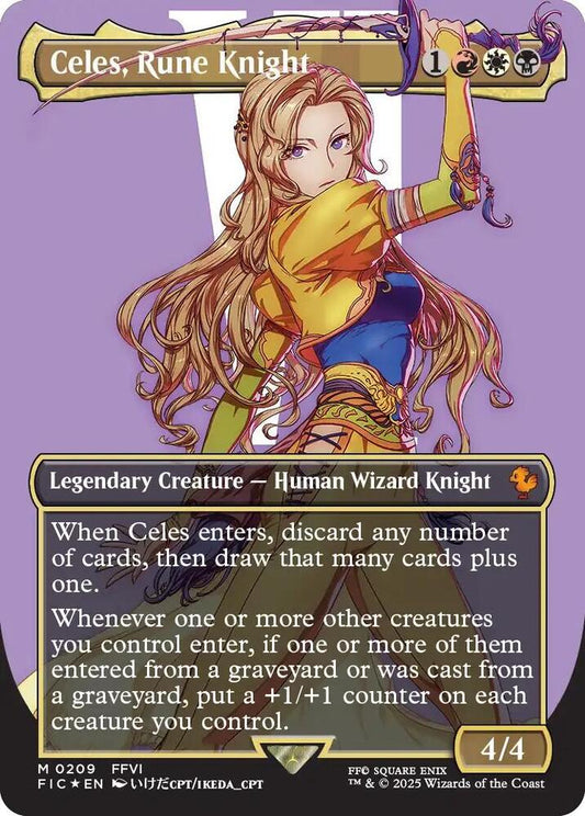 Celes, Rune Knight (Borderless) (Surge Foil) [Commander: FINAL FANTASY] 209