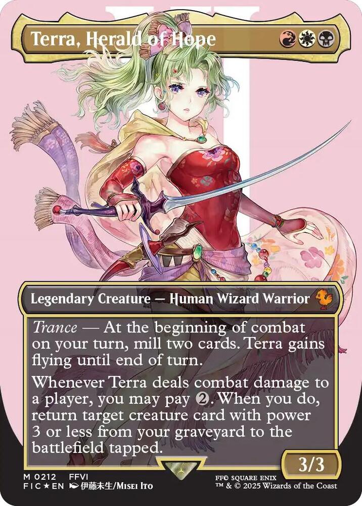Terra, Herald of Hope (Borderless) (Surge Foil) [Commander: FINAL FANTASY] 212