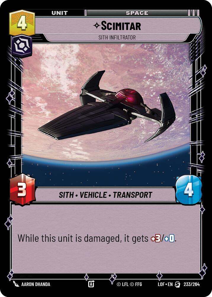 Scimitar - Sith Infiltrator [Legends of the Force] 233/264