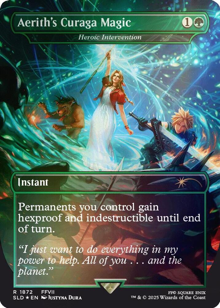 Aerith's Curaga Magic - Heroic Intervention (Rainbow Foil) [Secret Lair Drop Series] 1872