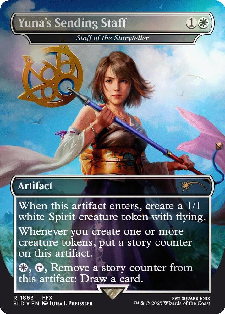 Yuna's Sending Staff - Staff of the Storyteller (Rainbow Foil) [Secret Lair Drop Series] 1863
