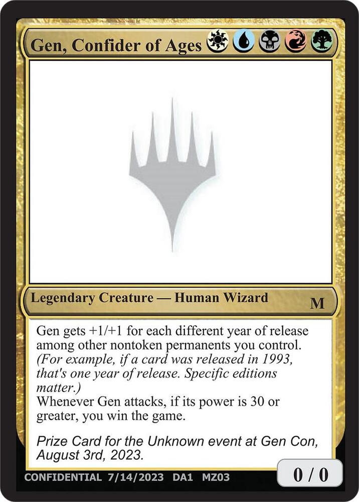 Gen, Confider of Ages [Un-Known Event Playtest Cards]