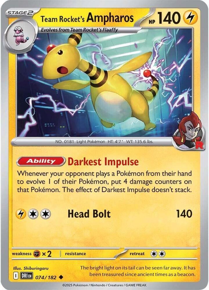 Team Rocket's Ampharos [SV10: Destined Rivals] 074/182