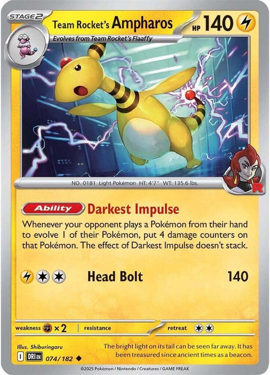 Team Rocket's Ampharos [SV10: Destined Rivals] 074/182