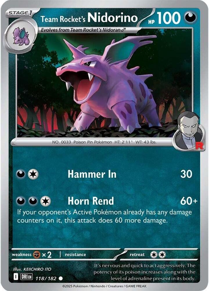 Team Rocket's Nidorino [SV10: Destined Rivals] 118/182