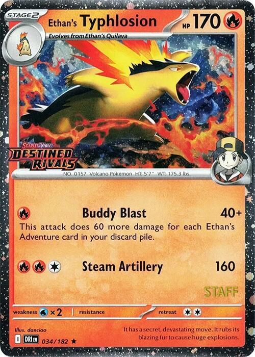 Ethan's Typhlosion (Prerelease) [Staff] [Miscellaneous Cards & Products] 034/182