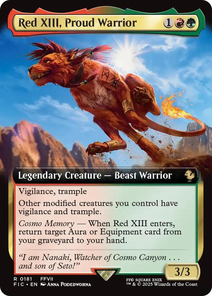Red XIII, Proud Warrior (Extended Art) [Commander: FINAL FANTASY] 181